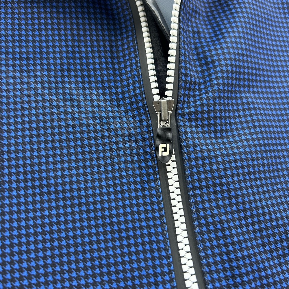 FootJoy DryJoys Hydrolite Large Golf Rain Jacket Blue Houndstooth Waterproof - Picture 3 of 13